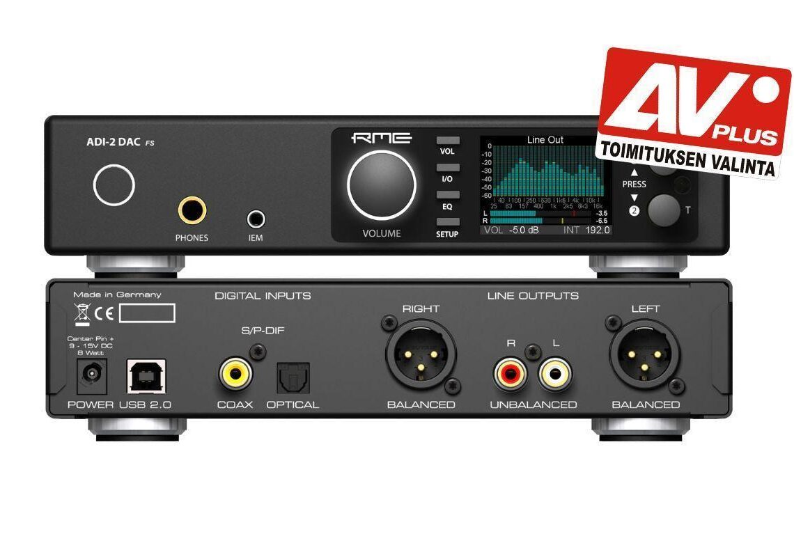 In the experiment, RME ADI-2-DAC FS headphone amplifier/dac: From professionals to hobbyists