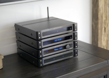 Emotiva builds the 267 mm enclosures for the DR Stack audio system of four devices