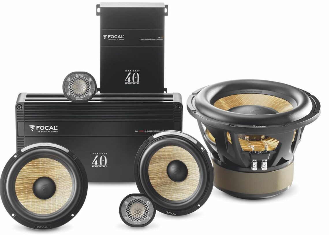 Focal introduced a luxury car audio system – featuring five speakers, a signal processor and a 1200-watt amplifier