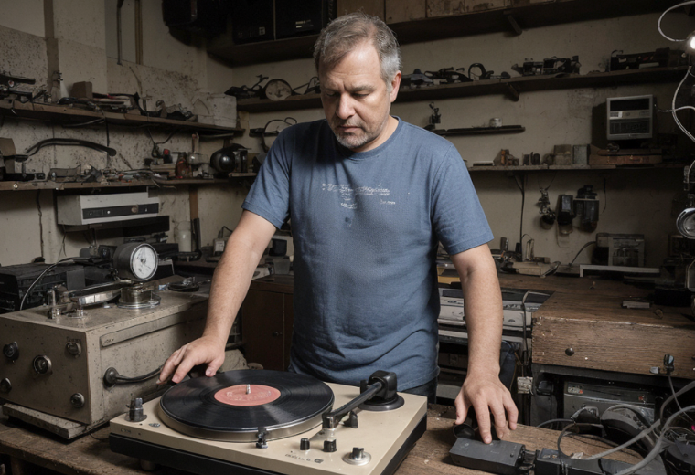 Setting up the record player