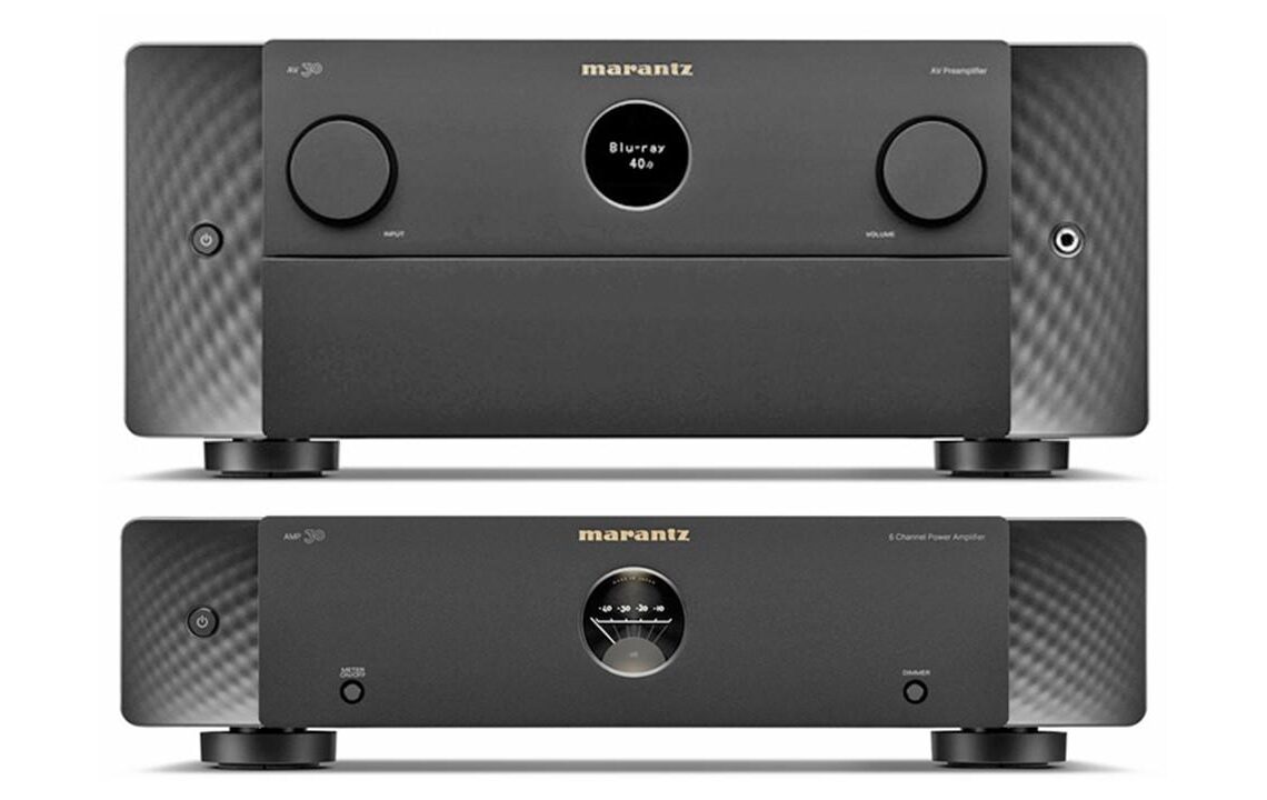 The Marantz AV 30 and AMP 30 complete the high-end series of separate components for home theaters