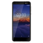 Nokia 3.1:n musta/kromi-värivaihtoehto