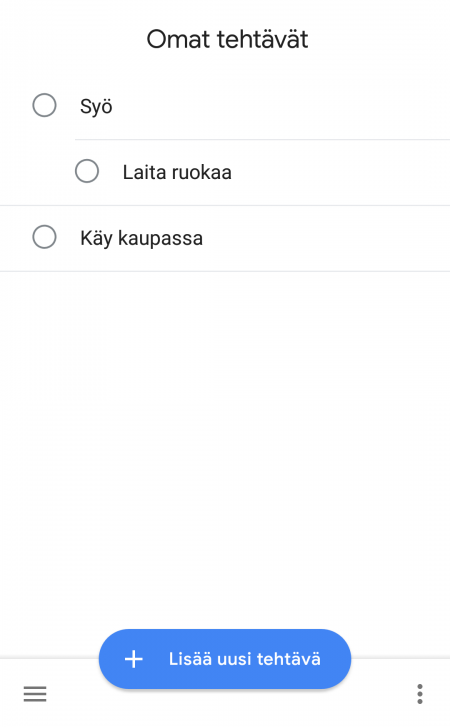 Google on julkistanut Google Tasks -tehtävälistasovelluksen