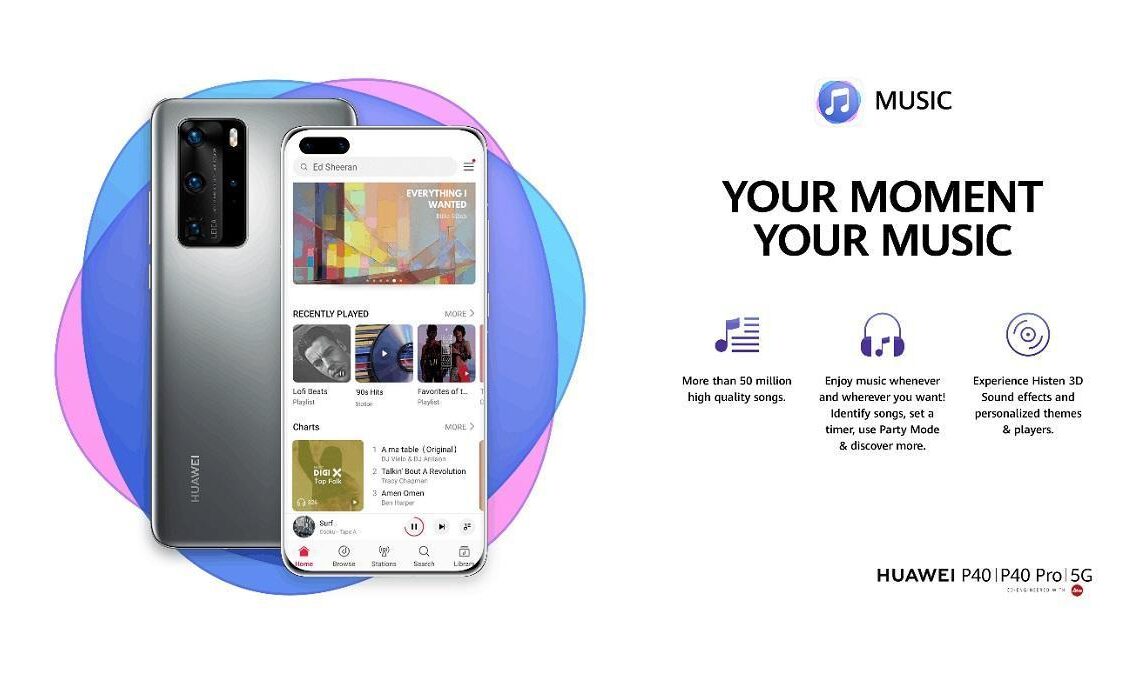 Huawei julkaisi uuden HuaweiMusic -suoratoistopalvelun myös Suomessa