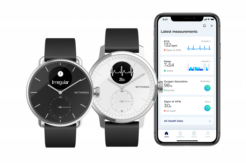 Withings' ScanWatch smart watch's oxygen saturation measurement received clinical validation in Europe